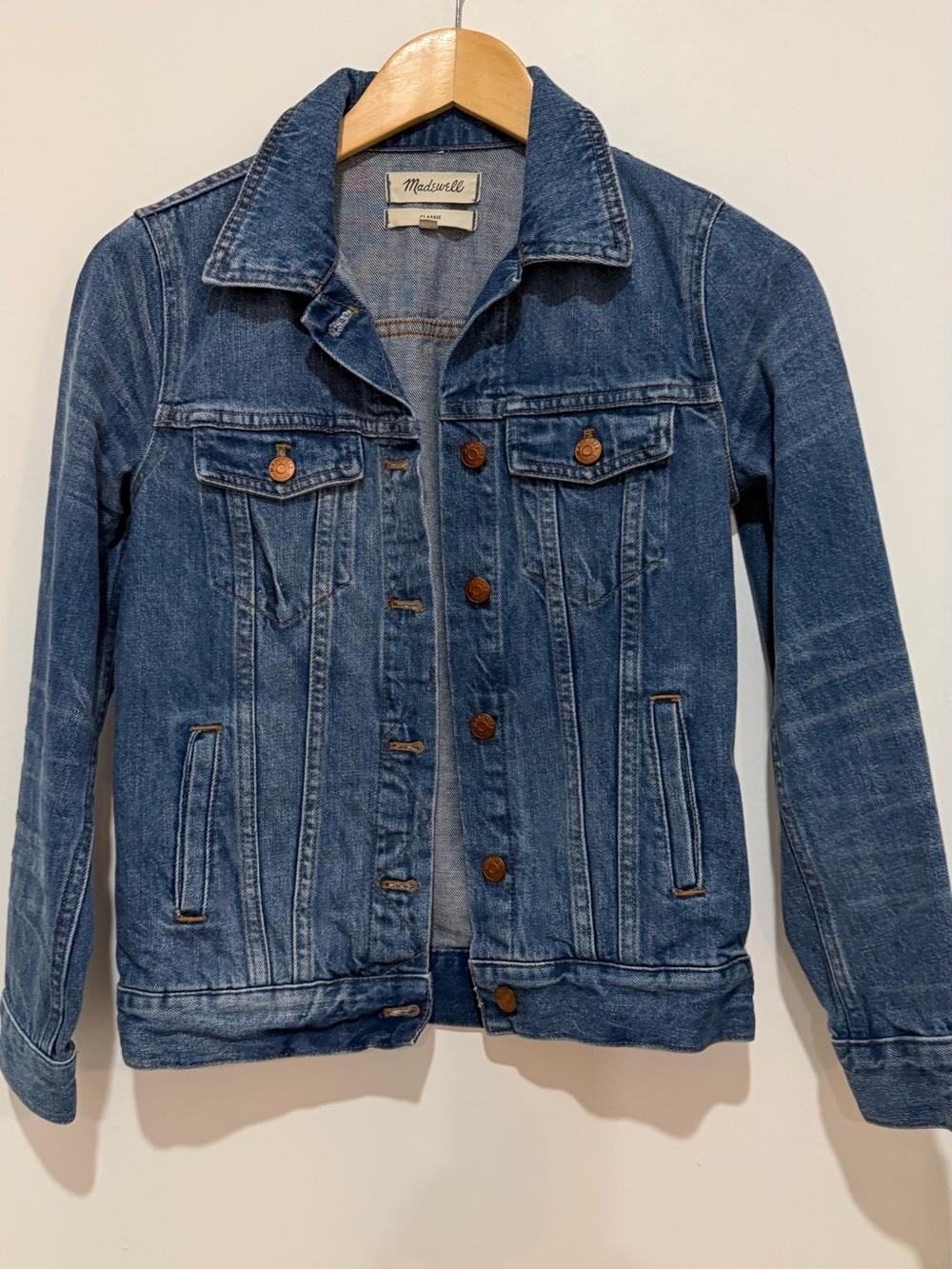 Madewell Medium Blue Denim Trucker Jacket XS - Picture 2 of 8